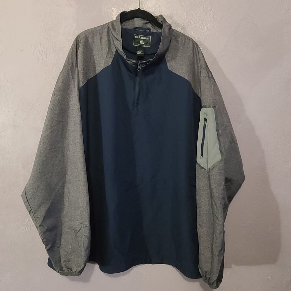 Holloway Raider Pullover Windshirt Mens 3XL Navy Carbon Print 229155 Used Jacket